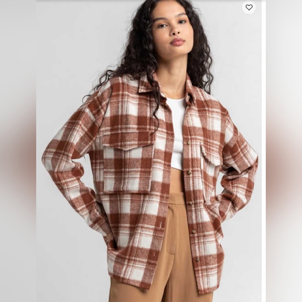 ACOA Lightweight Plaid Womens Shacket